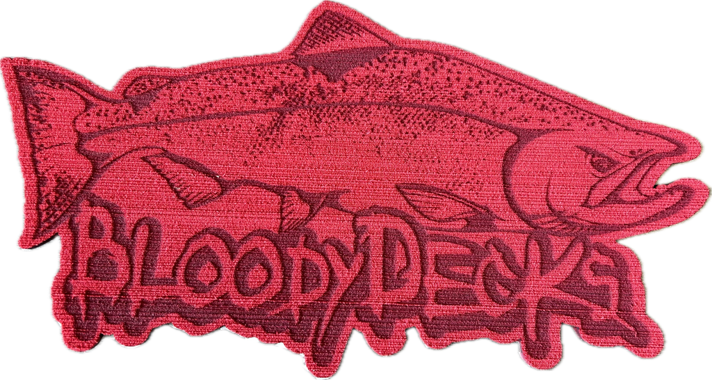 bloody fish hooks Salmon SeaDek® Foam Sticker & Hook Holder – Bloodydecks Fishing Clothes