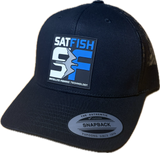 SatFish Rubber Patch Black Trucker Hat